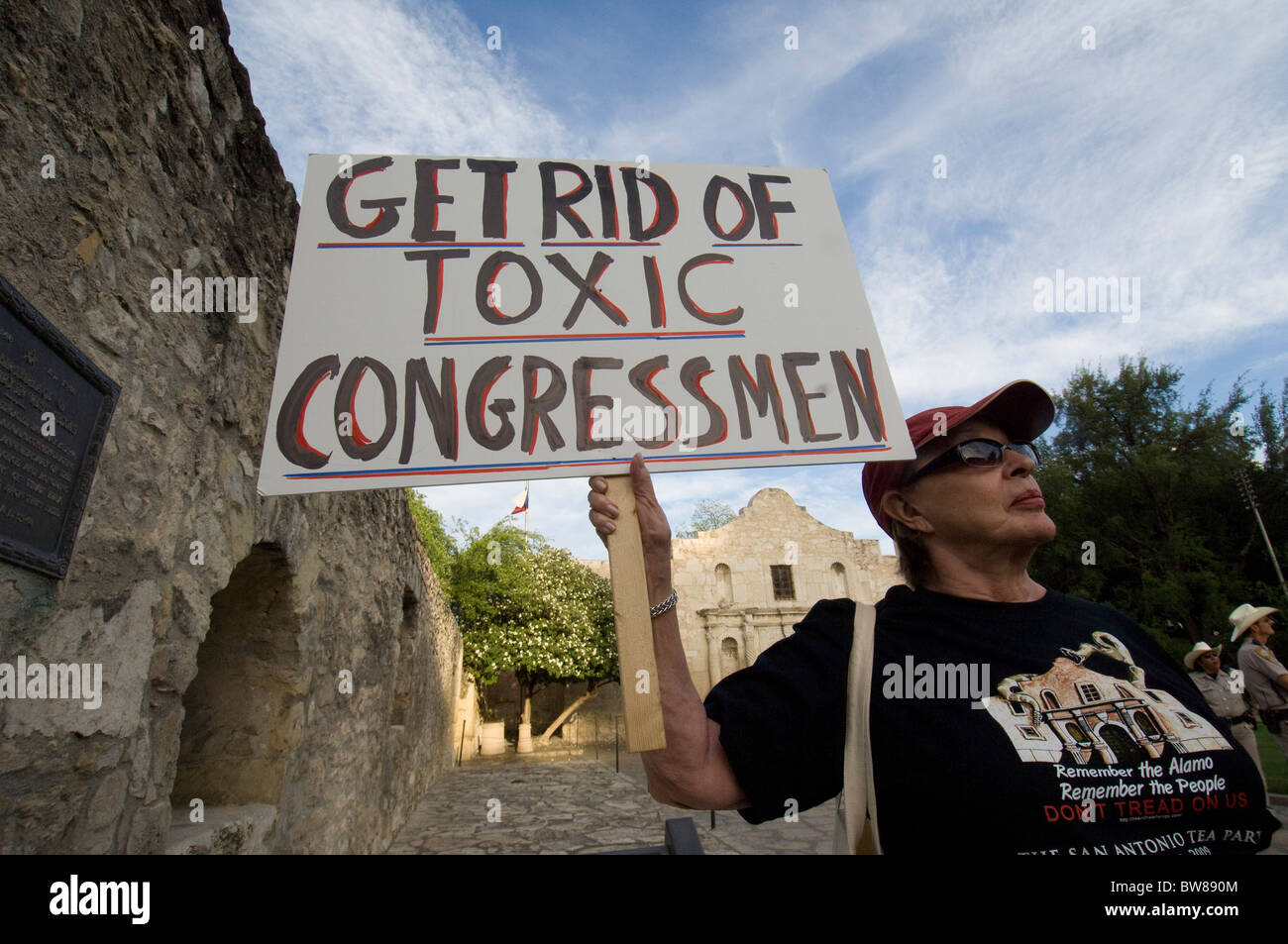 'Tea Party' rally protesting federal bailouts and President Obama's economic and immigration policies in San Antonio, Texas Stock Photo