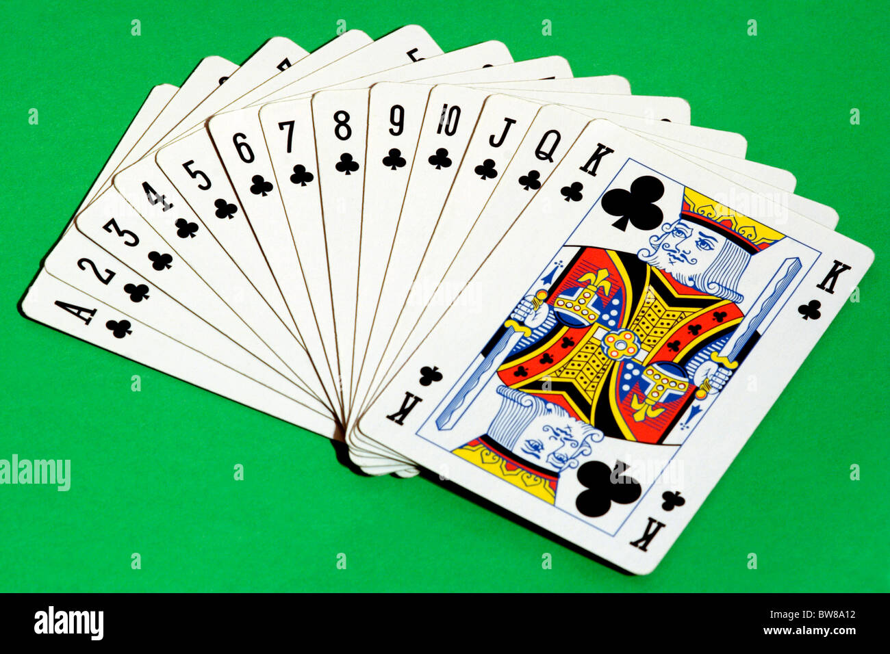 Playing cards suit of clubs Stock Photo Alamy
