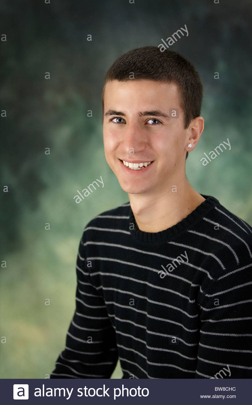 Teen Boy With Short Brown Hair Stock Photo 32762280 Alamy