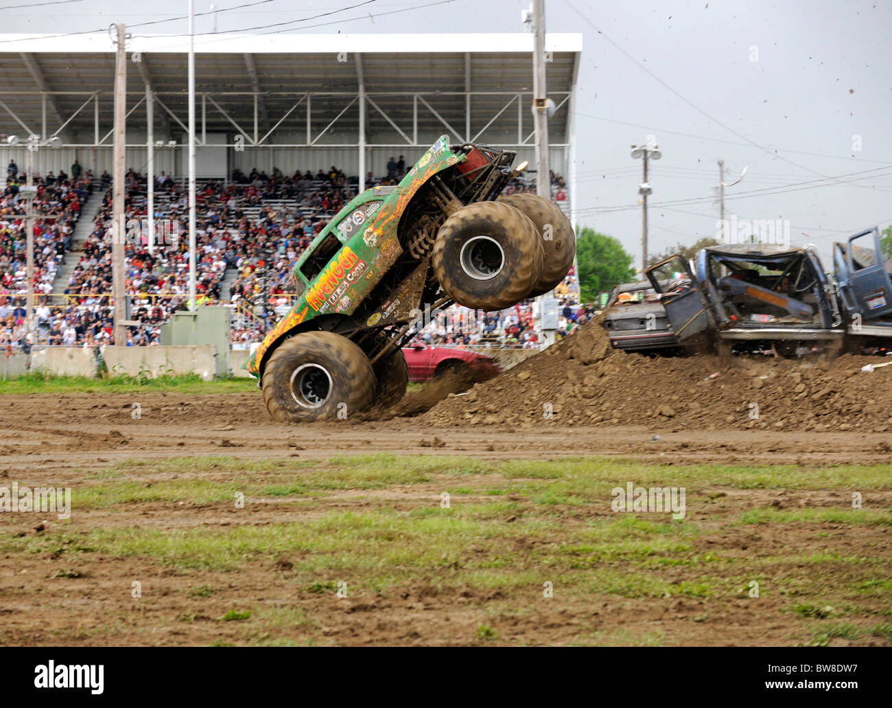 Monster Truck Avenger at freestyle competition at 4x4 Off-Road Jamboree  Monster Truck Show at Lima, Ohio Stock Photo - Alamy