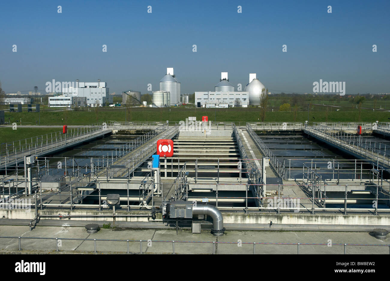 Wassmannsdorf sewage treatment plant, Wassmannsdorf, Germany Stock Photo