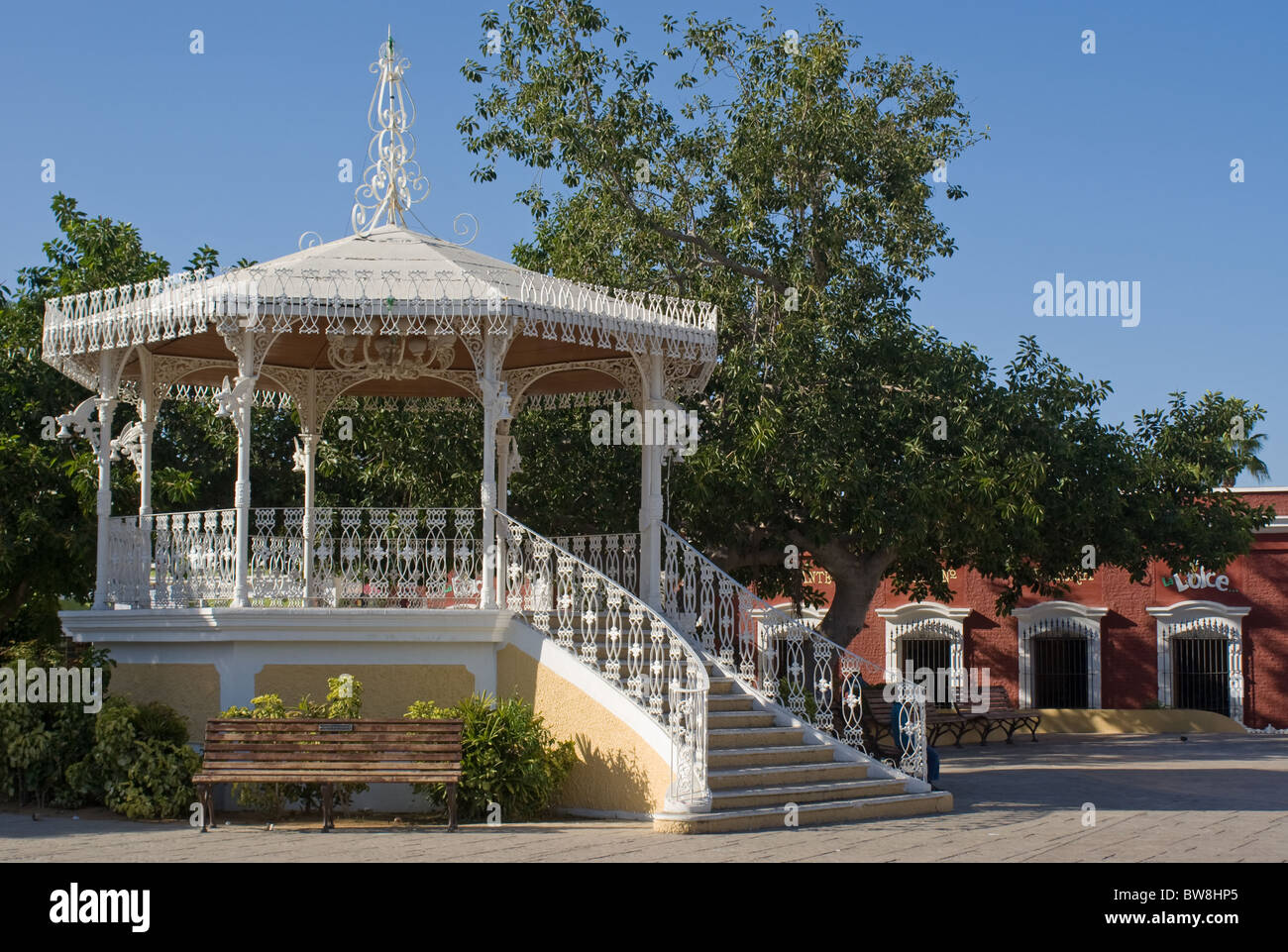Gazebo and plaza in San Jose del Cabo, Baja, California Sur, Mexico Stock Photo