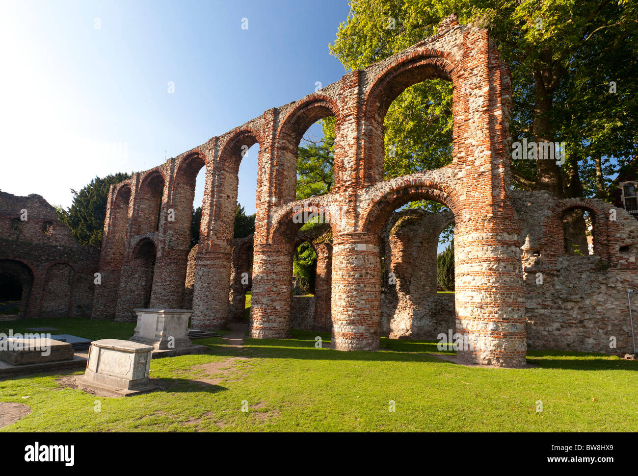 remains of St. Botolph's Priory in Colchester, Essex, UK Stock Photo