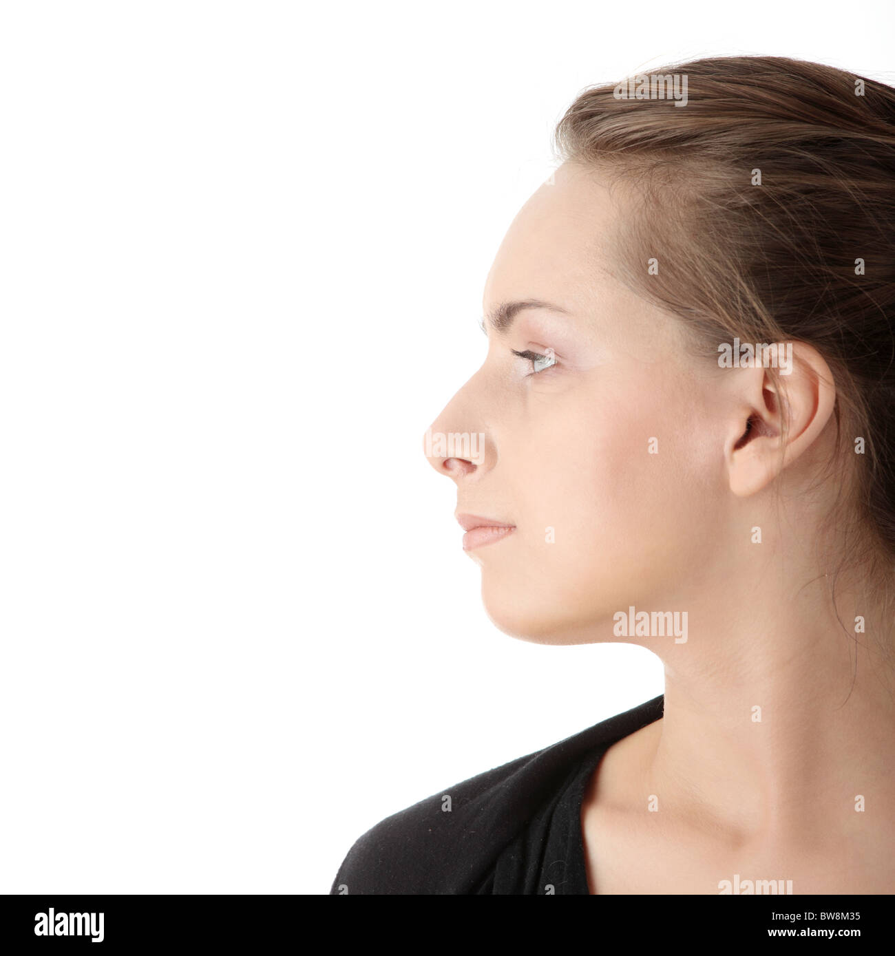 Casual woman portrait isolated on white background Stock Photo - Alamy