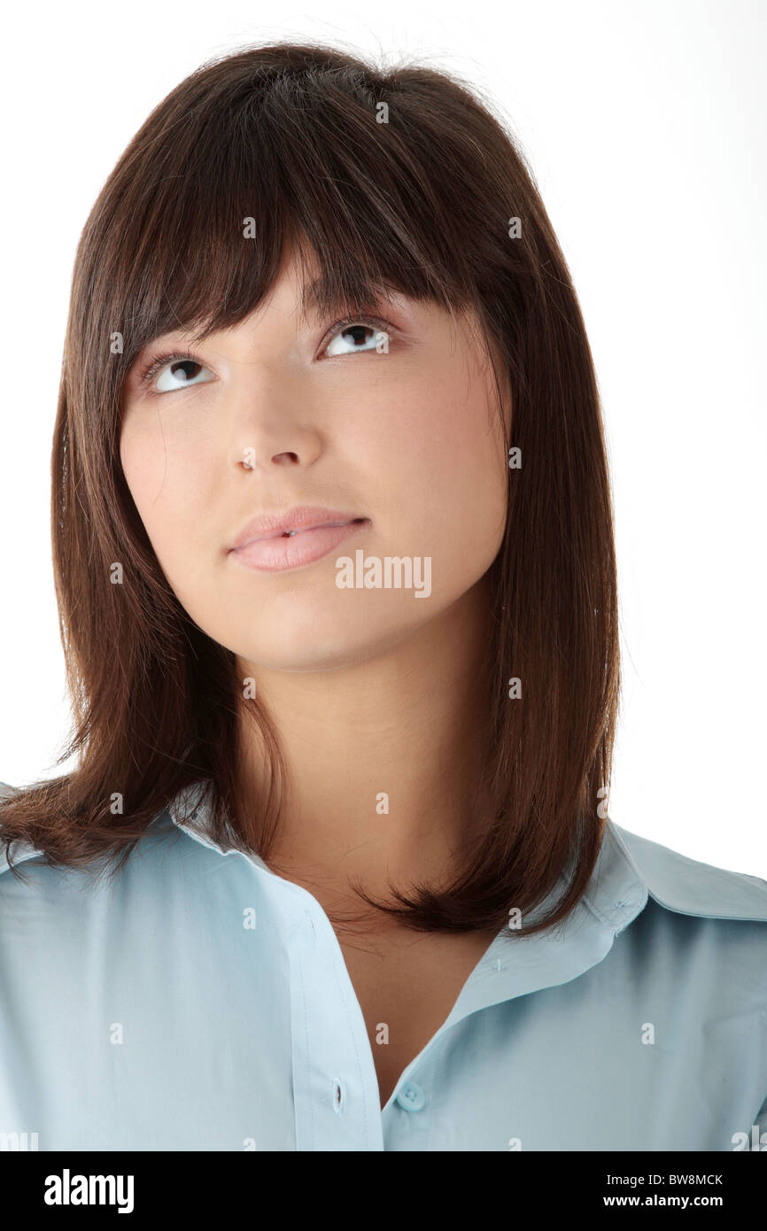 Young business woman portrait, isolated on white Stock Photo - Alamy
