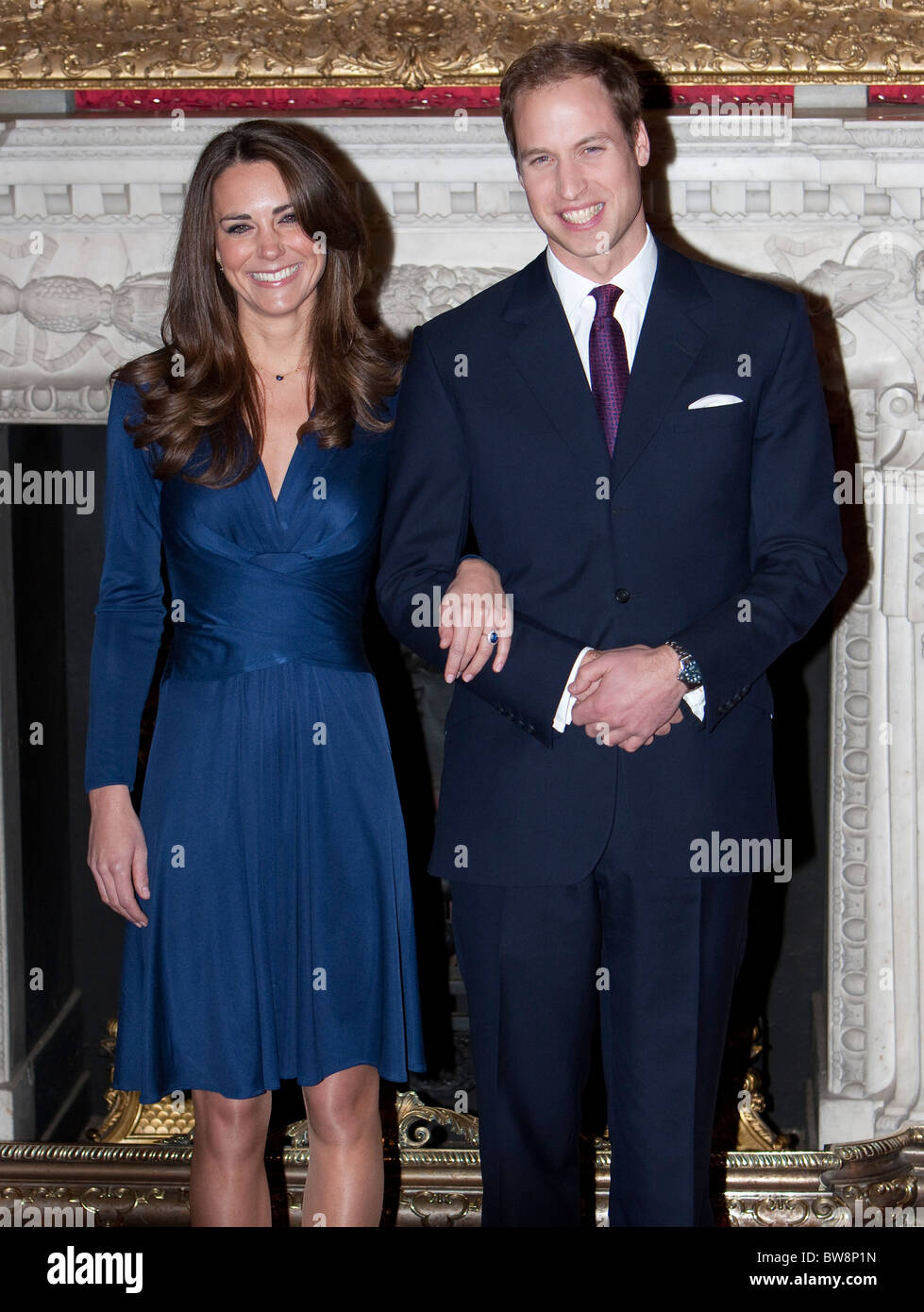 Britain's Prince William announces his engagement to Kate Middleton in the State Rooms at St James Palace in London. Stock Photo