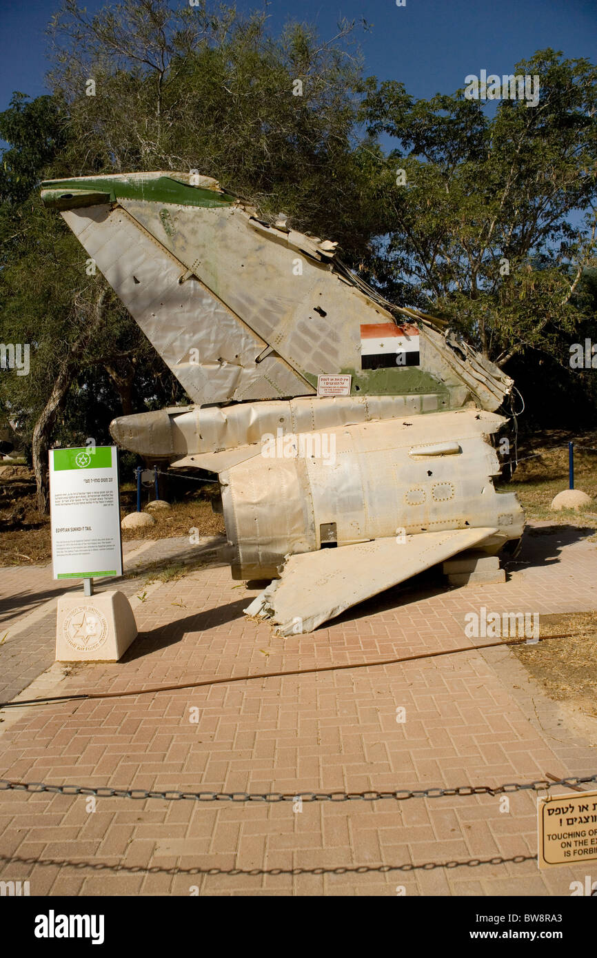 Egyptian Sukhoi 7 TAIL jet fighter Israeli Air Force Museum at Hazerim on the outskirts of Beersheva ( Beersheba) Israel Stock Photo
