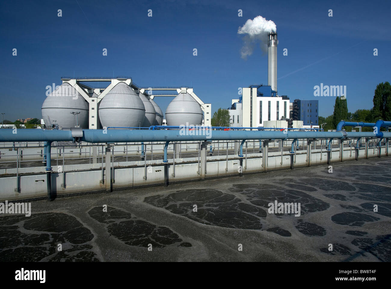 Ruhleben sewage treatment plant, Berlin, Germany Stock Photo