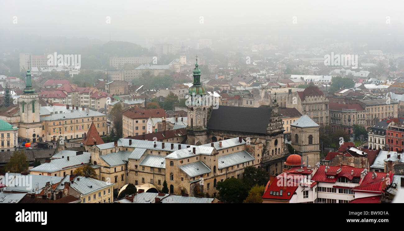 City - the top view. The city of Lvov the country Ukraine Stock Photo