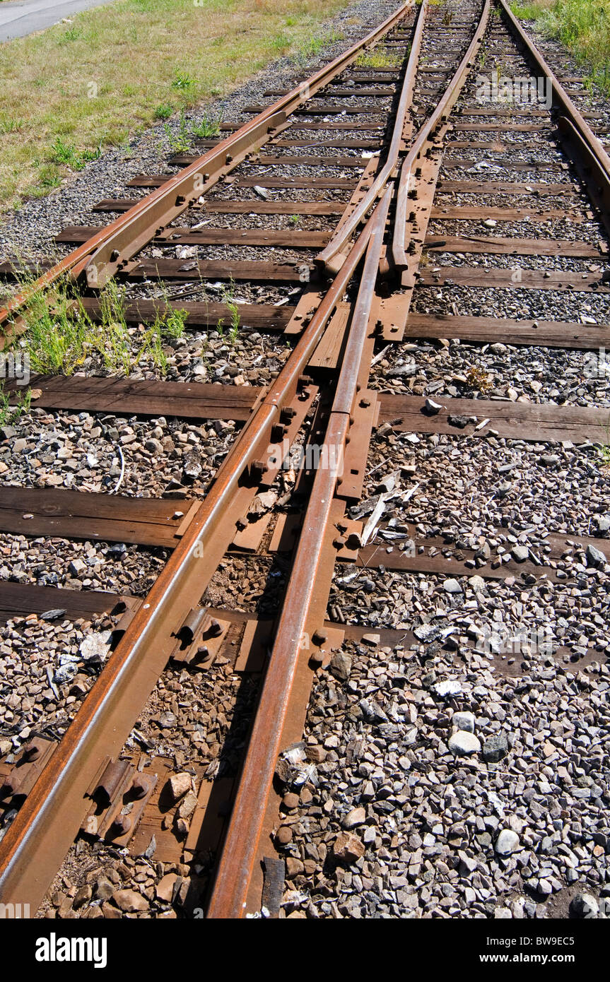 Nearest Train Tracks To Me Train Tracks Railway Lines Rail Rails Going Off The Parallel Line Disused  Investment Investments In Infrastructure Points Points Stock Photo - Alamy