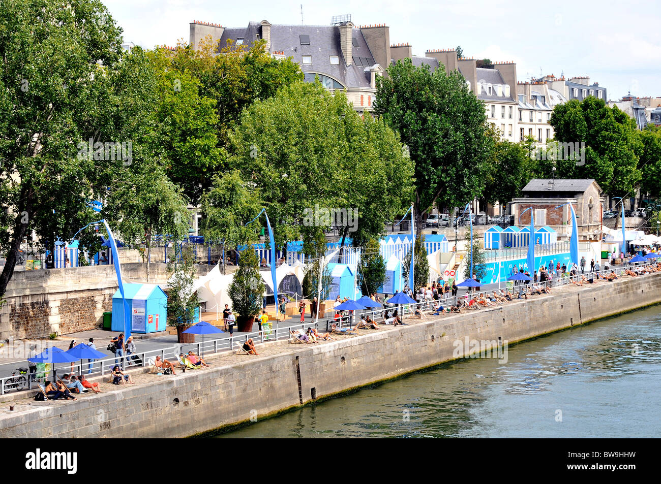 Paris Plage, Seine river, Paris, France Stock Photo