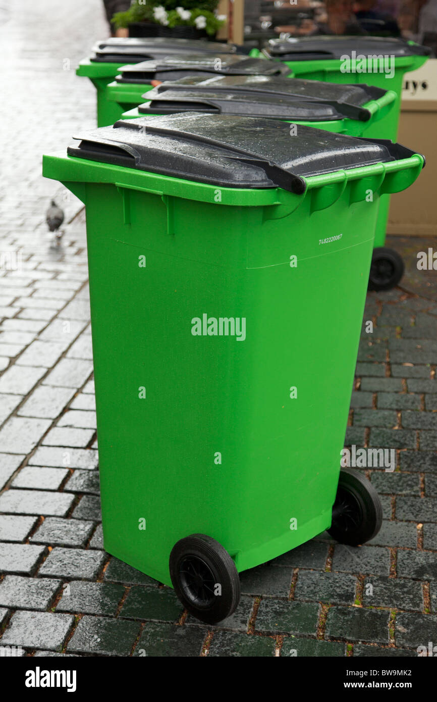 Green Wheely bin Stock Photo