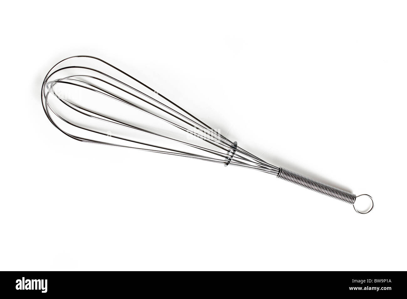 stainless steel whisk on white background Stock Photo