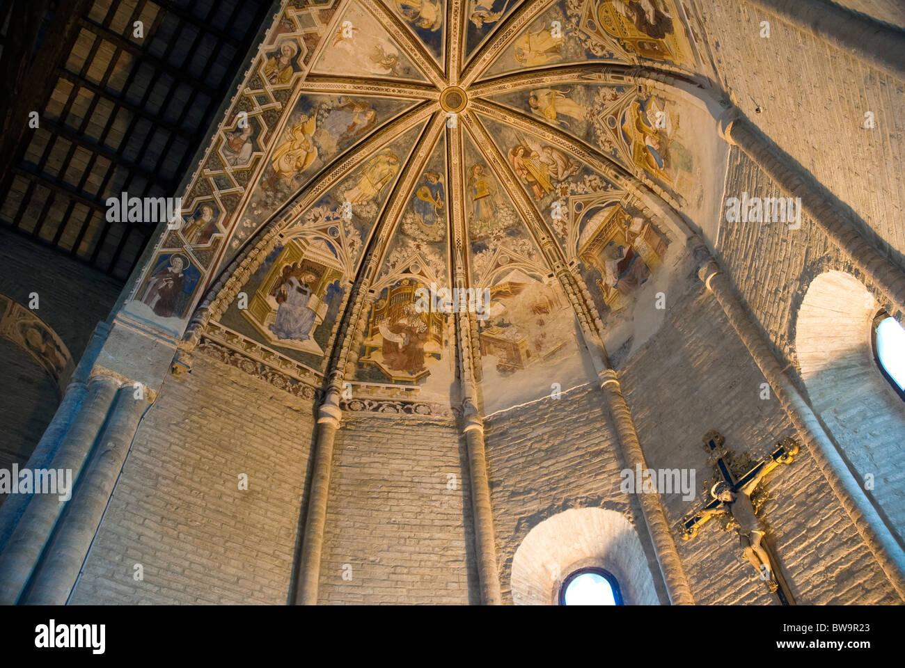 Frescoes in the apse of the church of Santa Maria della Rocca, Offida, Le Marche Stock Photo