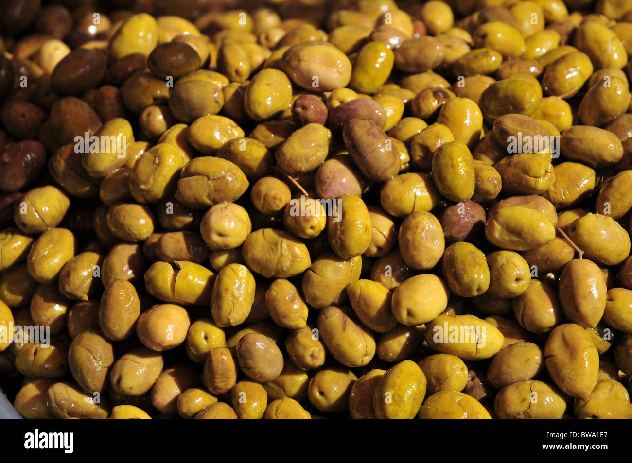 Processed green olives ready to eat Stock Photo Alamy