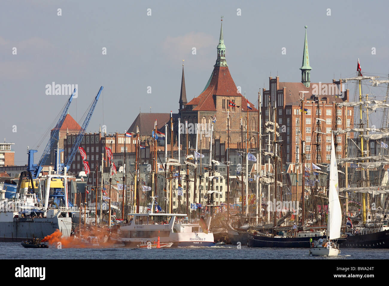 The historical Old City and the city's port during the 17th Hanse Sail ...