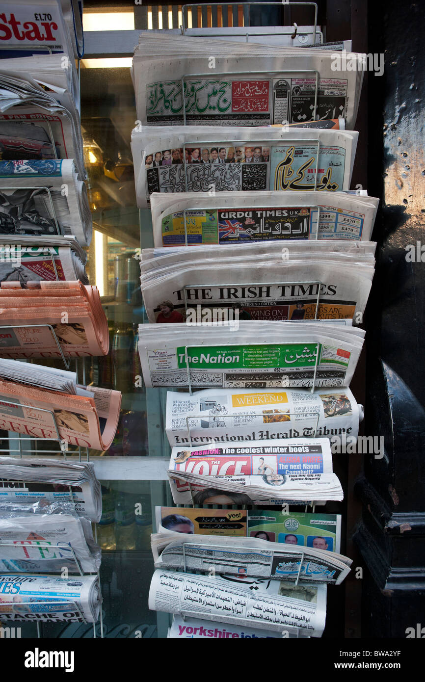 International and local newspapers Stock Photo