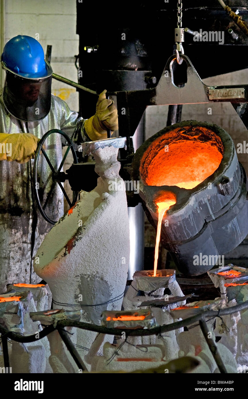 Interior of working foundry in Santa Fe, NM Stock Photo