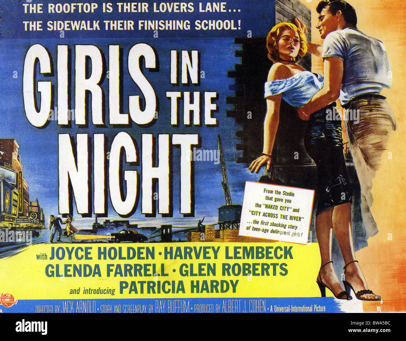 GIRLS IN THE NIGHT Poster for 1953 Universal film Stock Photo