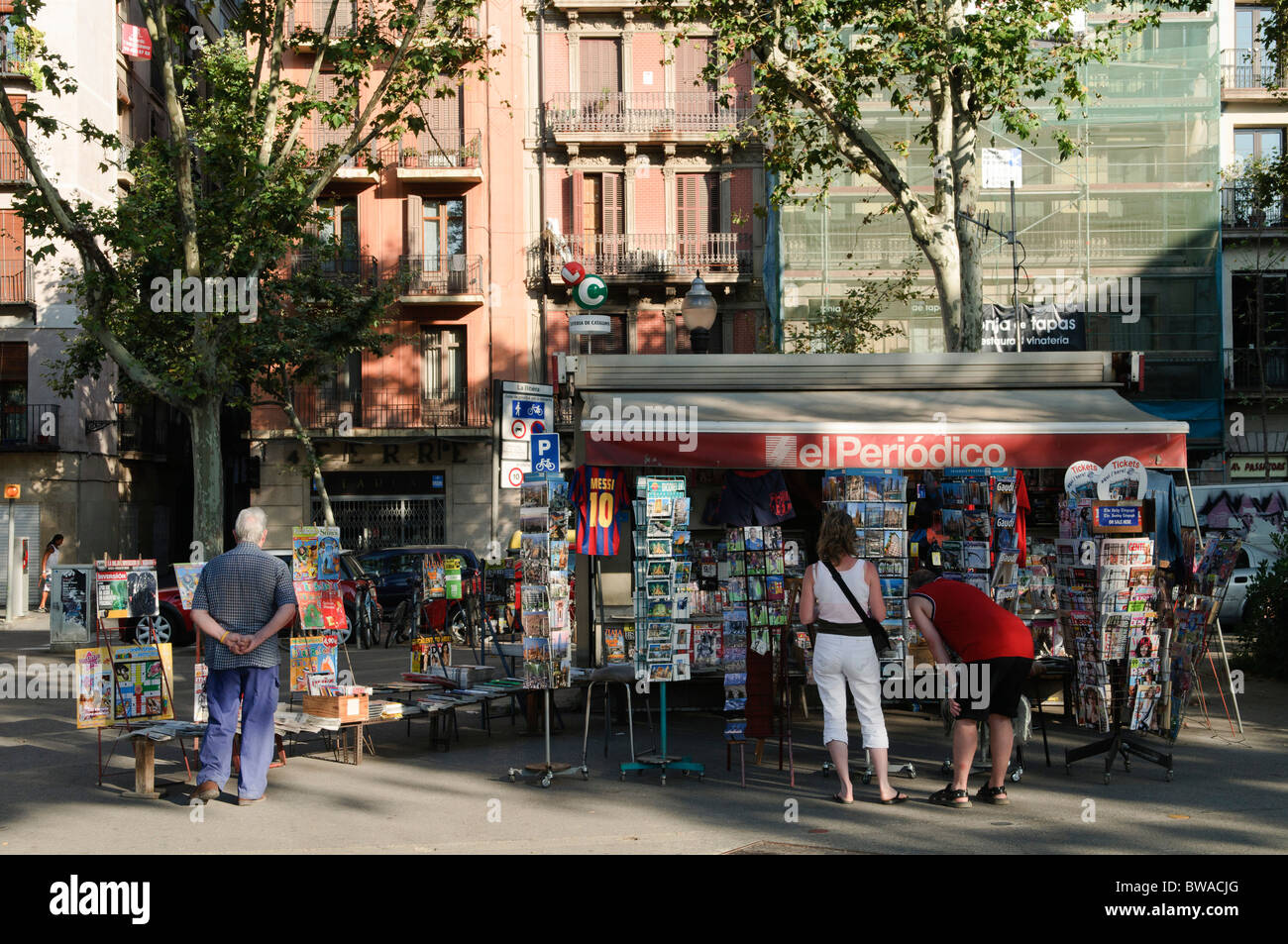 newspaper stand in Barcelona, Spain Stock Photo