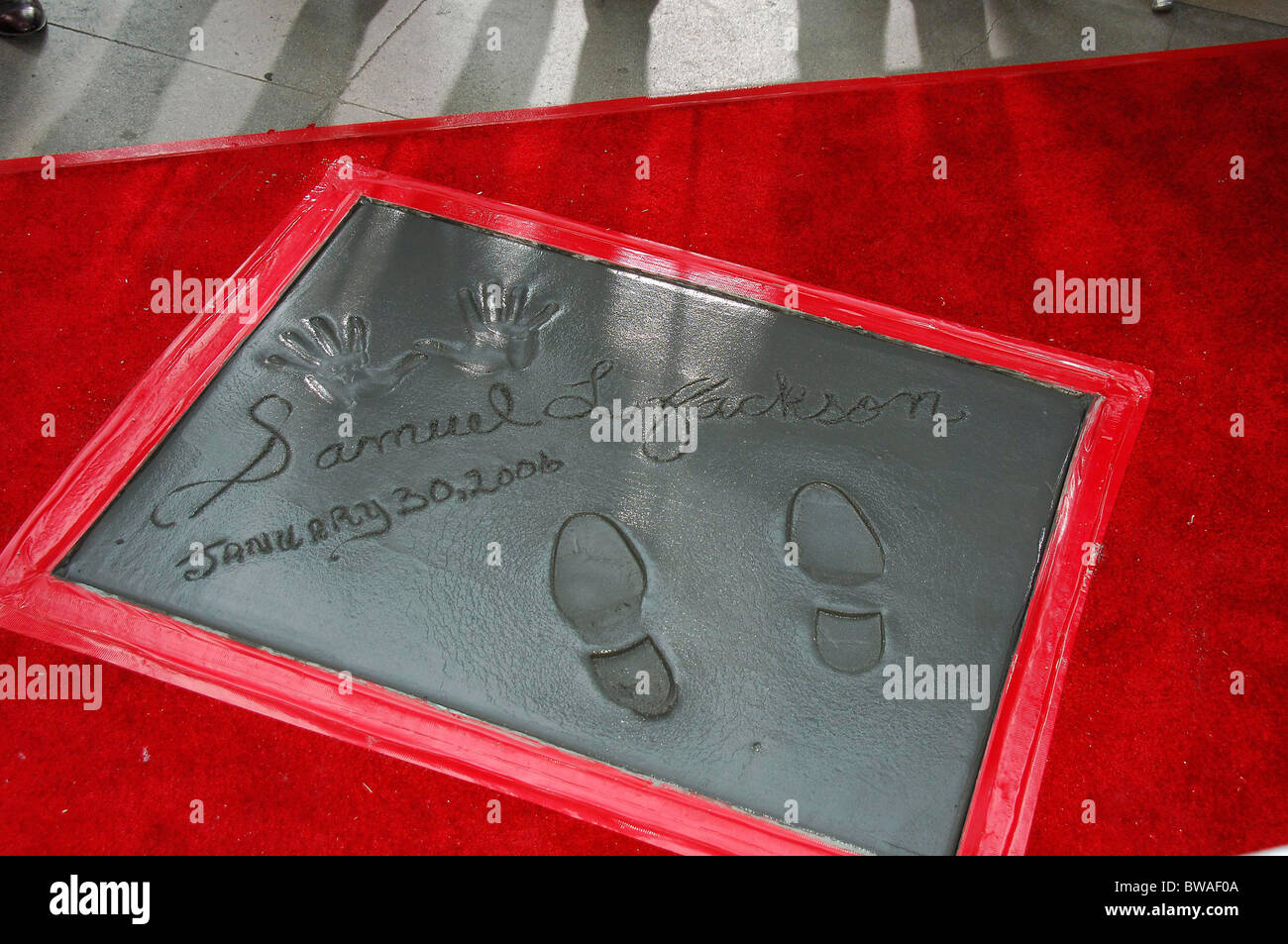 Samuel Jackson's handprint and footprint ceremony Stock Photo Alamy