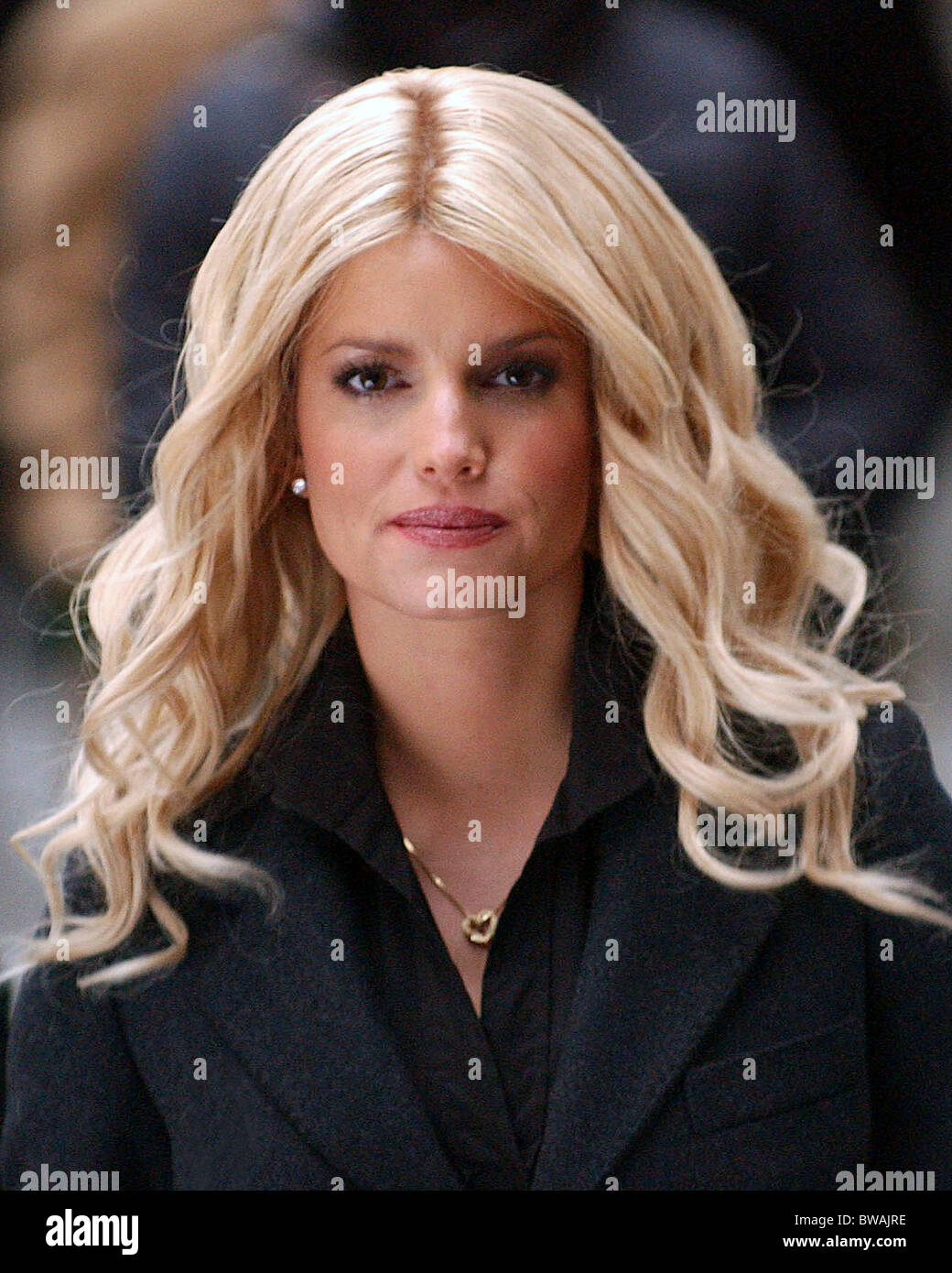 Jessica Simpson On Location Filming Blonde Ambition Stock Photo Alamy