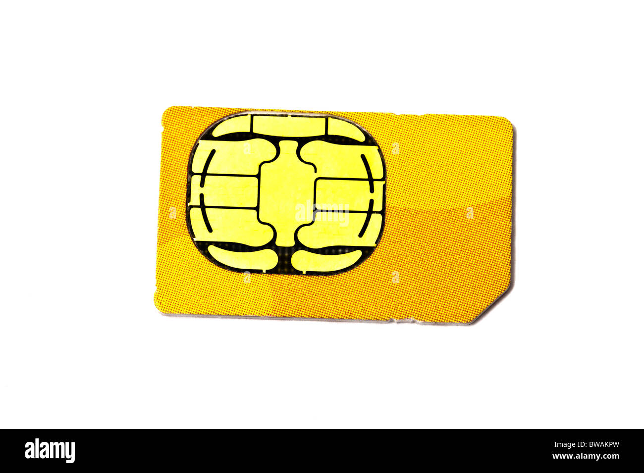 Sim card for mobile phone isolated on white background Stock Photo