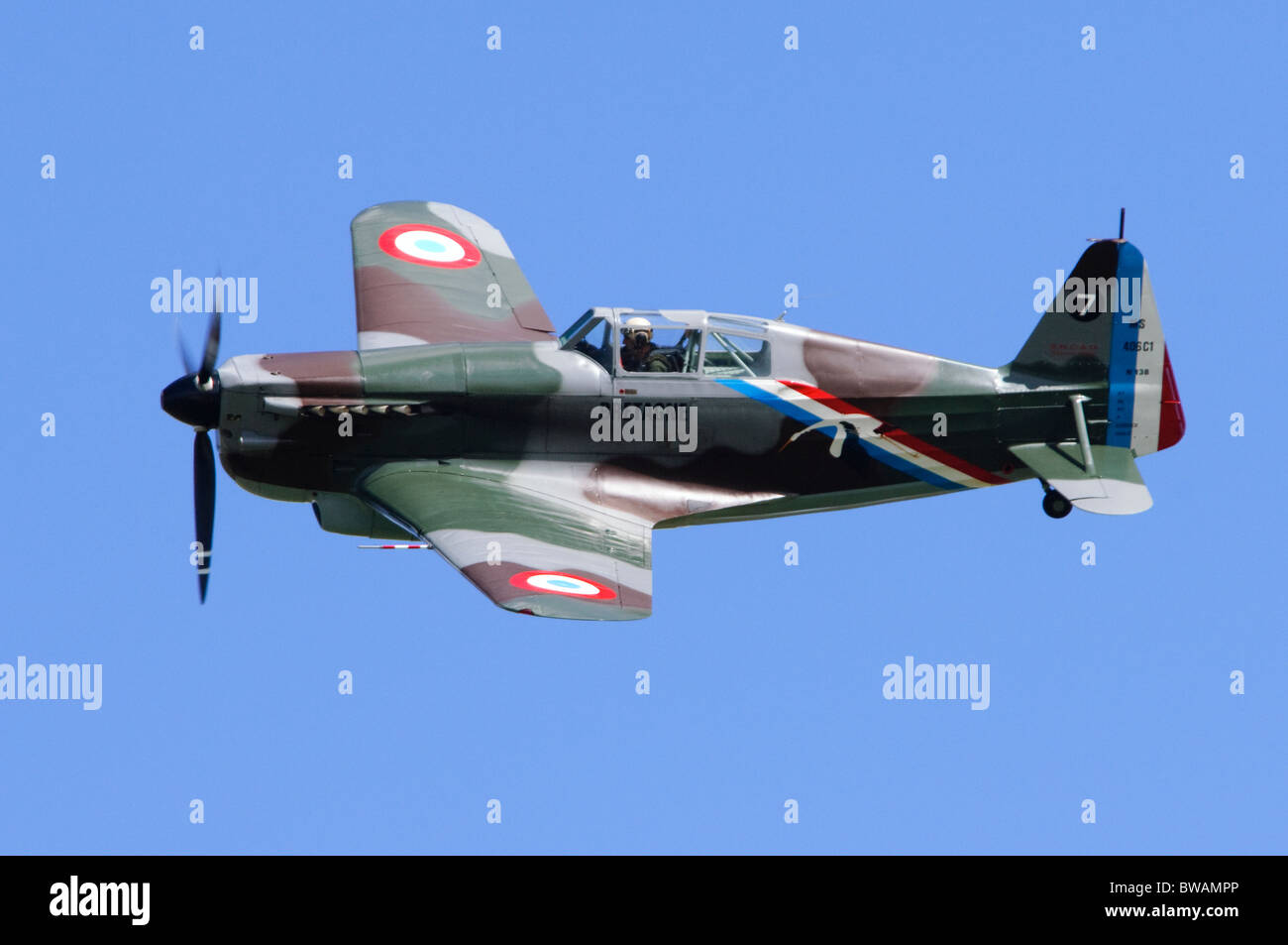 Morane Saulnier MS406 (D3801) fighter plane in the markings of the French Air Force. Stock Photo