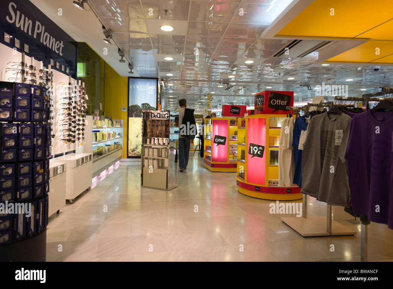 fuerteventura airport duty free cigarettes Fuerteventura, Canary Islands - airport duty free and souvenirs,  Canariensis shop Stock Photo