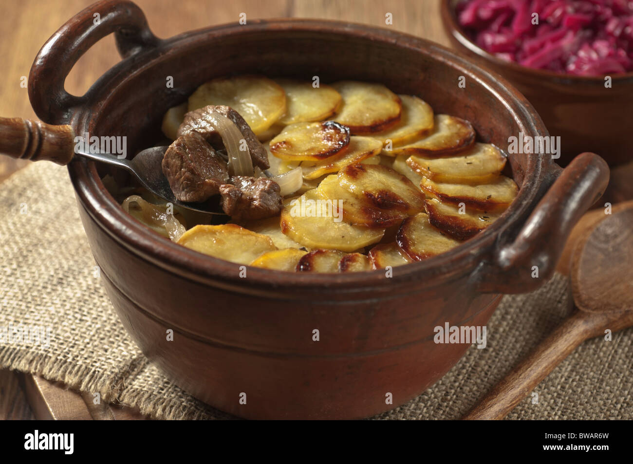 Lancashire hotpot Traditional food UK Stock Photo