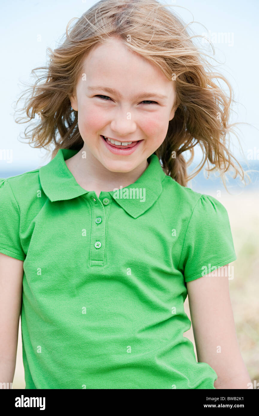 Portrait of a girl at the coast Stock Photo