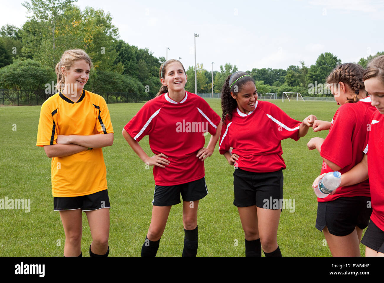 Girl soccer players Stock Photo Alamy