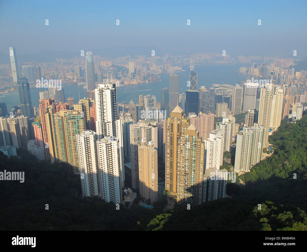 Hong Kong skyline taken from the Peak Stock Photo
