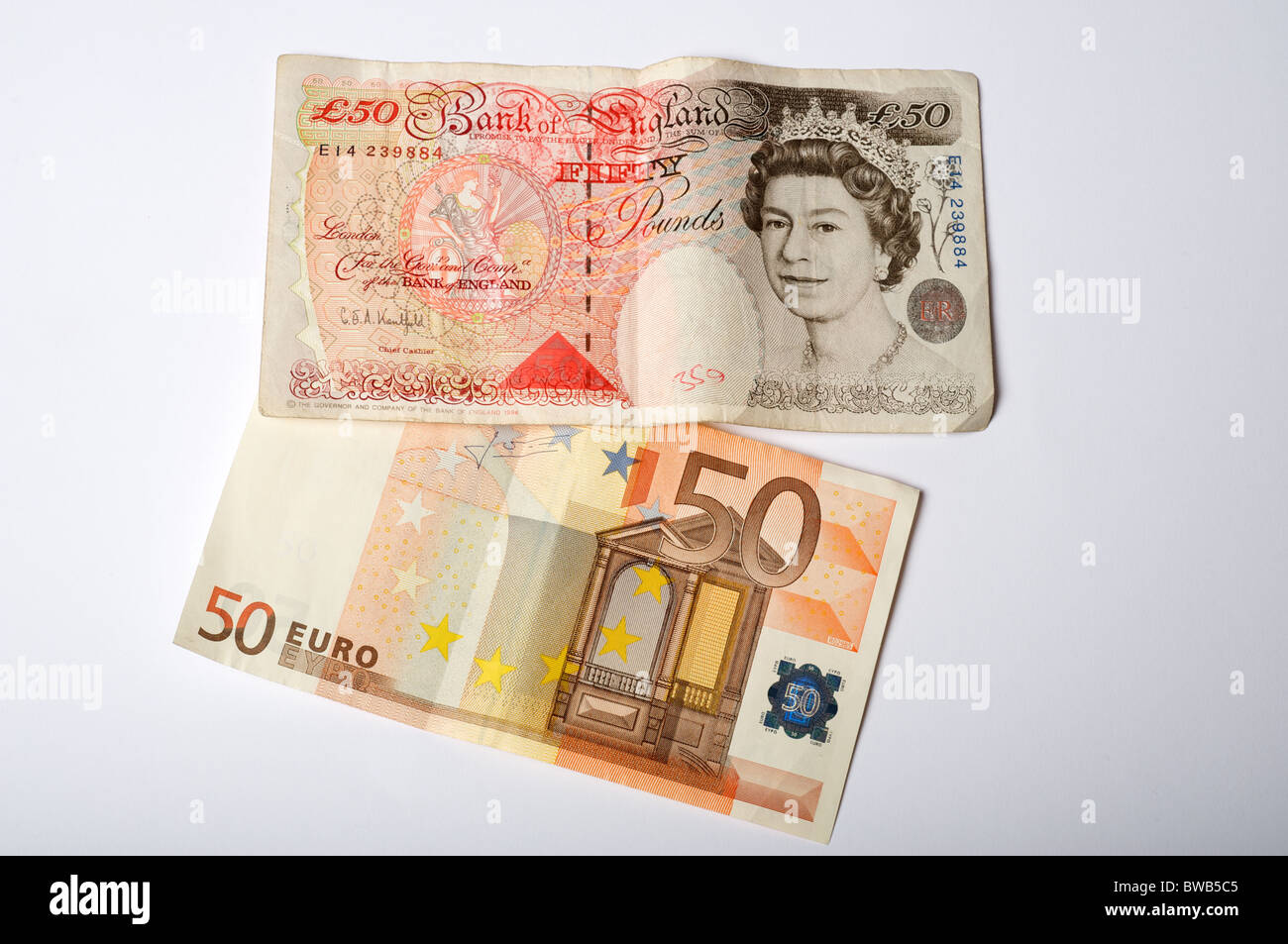 Euro and pound sterling money Stock Photo - Alamy