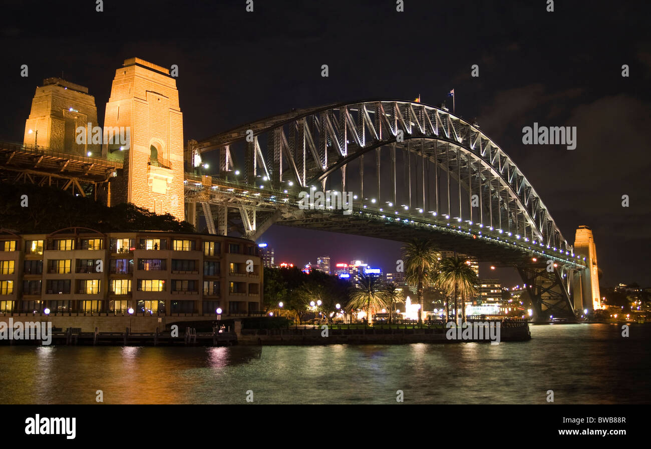 Sydney Harbour Bridge Night Shot Stock Photo