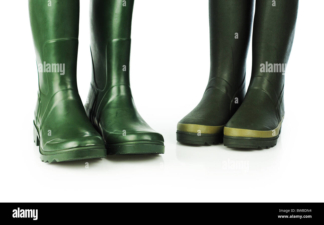 Green wellington boots Stock Photo - Alamy