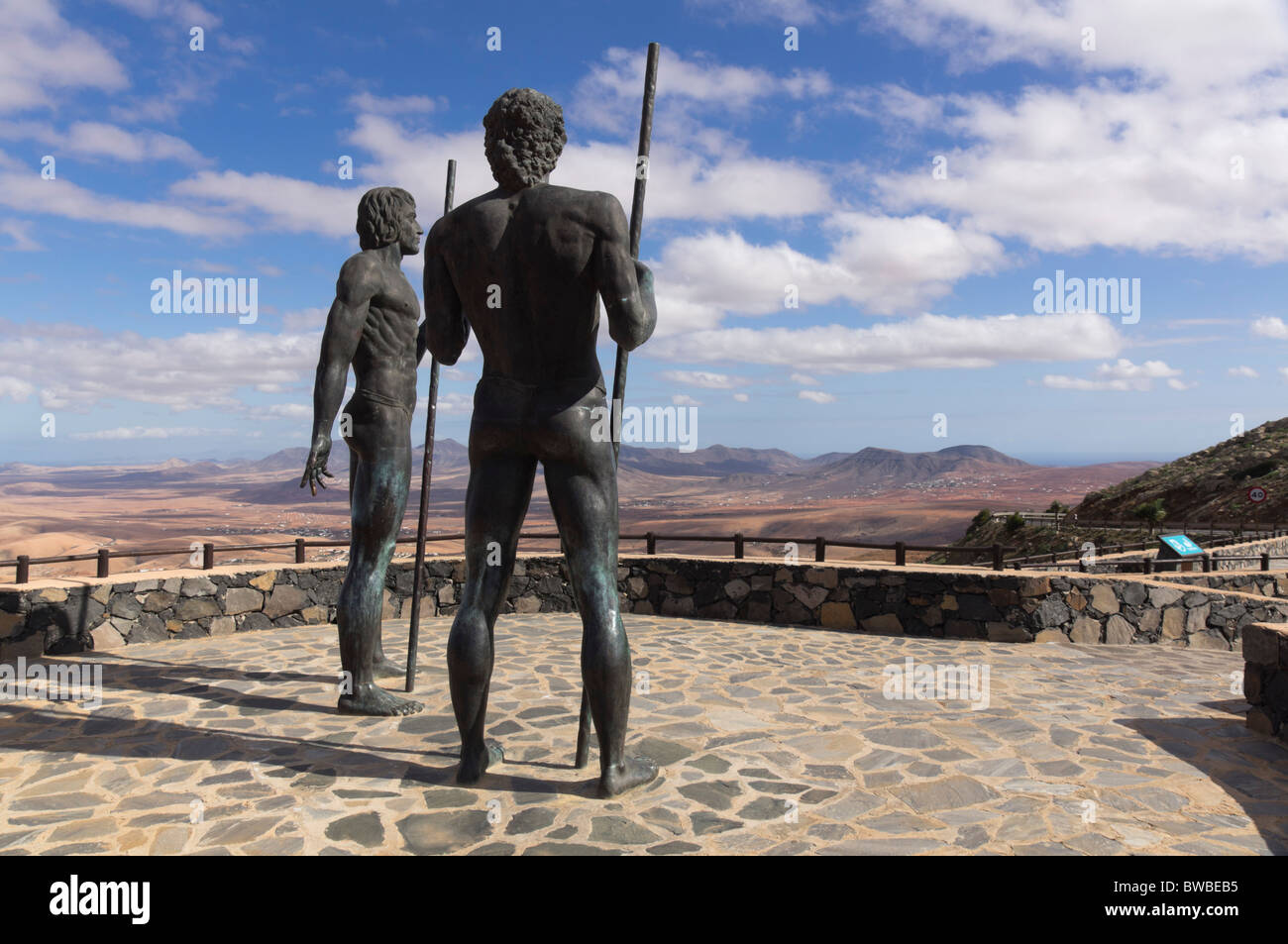 Fuerteventura, Canary Islands - statues of Guise and Ayose, preconquest kings of Erbania Stock Photo