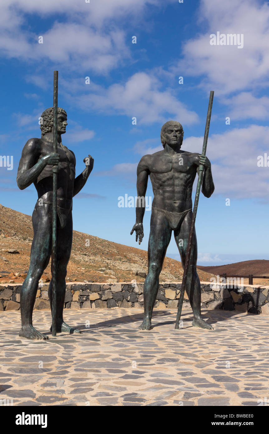 Fuerteventura, Canary Islands - statues of Guise and Ayose, preconquest kings of Erbania Stock Photo