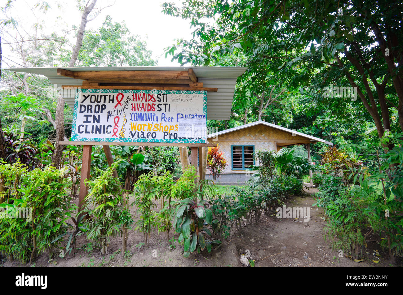 South Pacific: Youth drop-in clinic specialising in sexually transmitted diseases such as HIV-AIDS Stock Photo