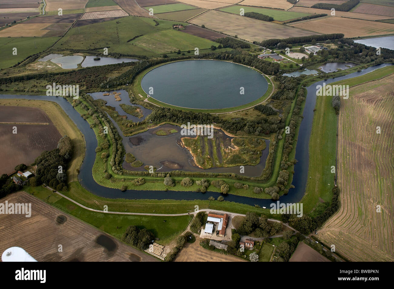 Aerial View Of Tophill Low Reservoir And Nature Reserve Next To The River Hull East Yorkshire Uk Stock Photo Alamy