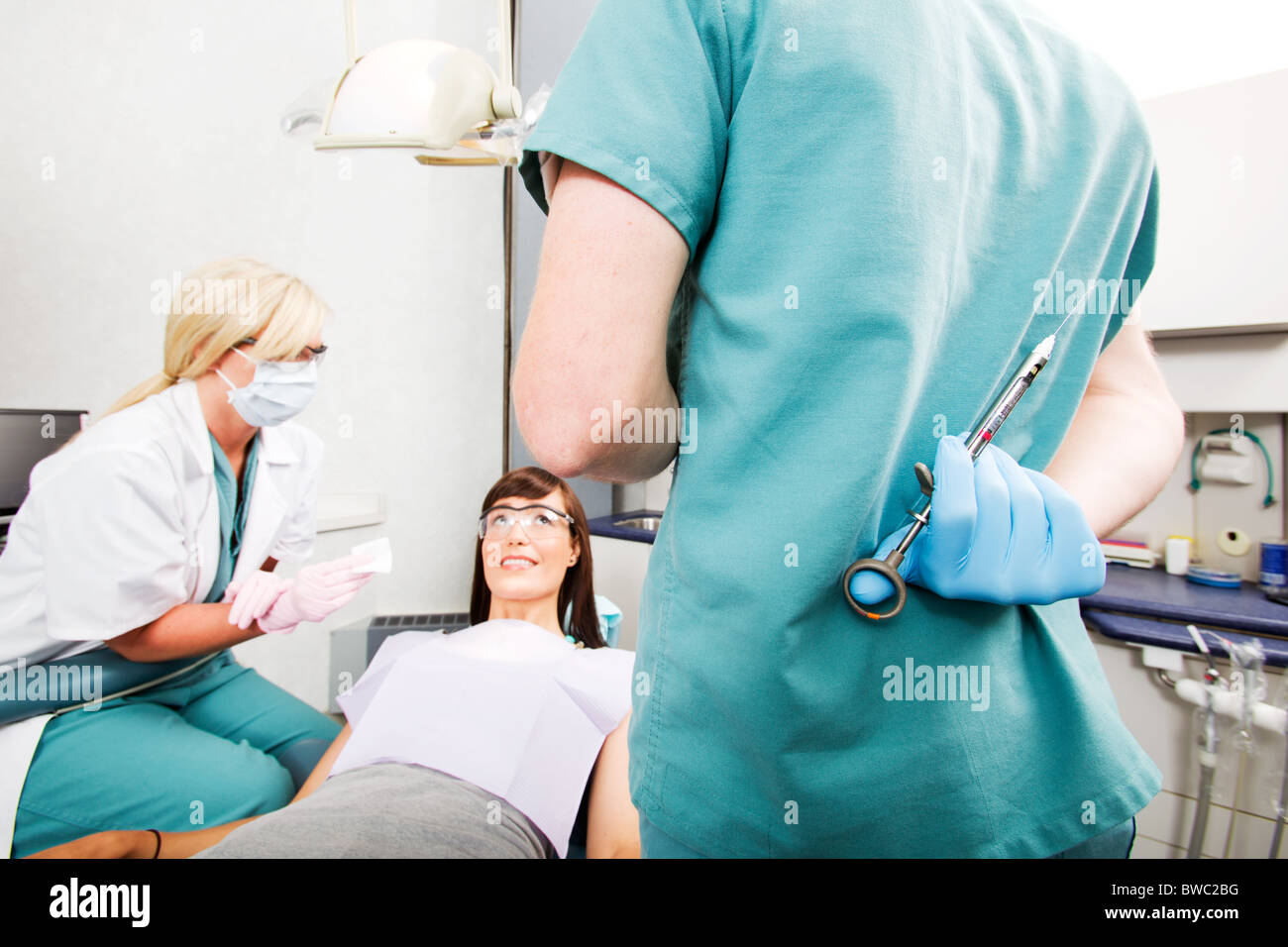 Dentist big needle behind back hires stock photography and images Alamy