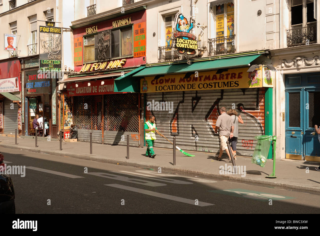 Summer Sunday afternoon while most stores are closed, a Paris City