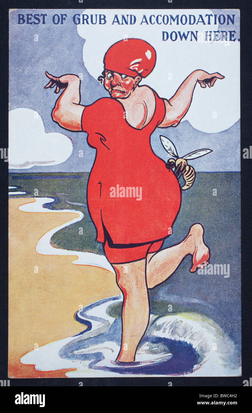 Saucy seaside post card Stock Photo