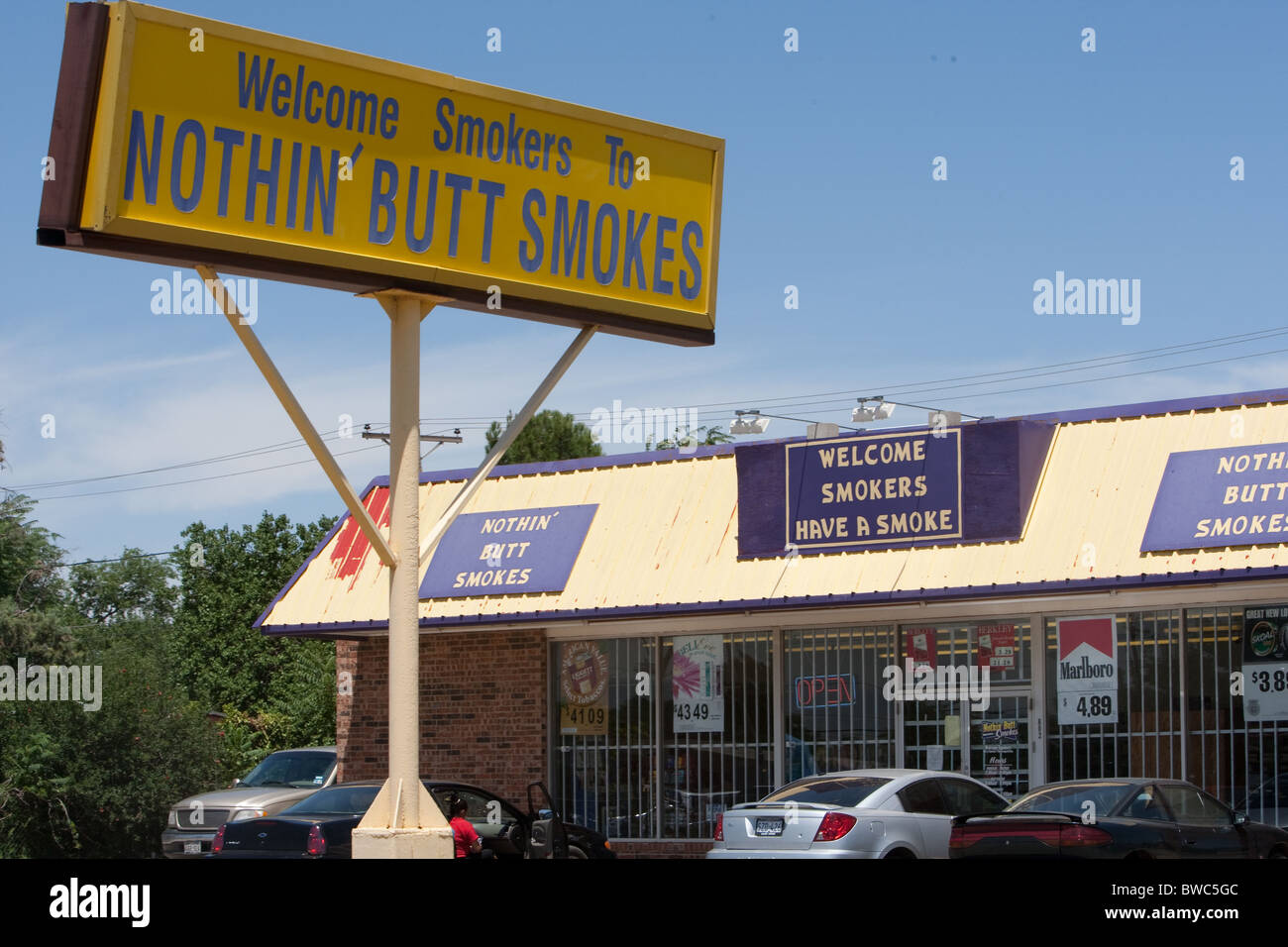 tobacco shop names Smoke shop with pun name sells cigars, cigarettes and other tobacco  products and accessories in East Texas, USA Stock Photo