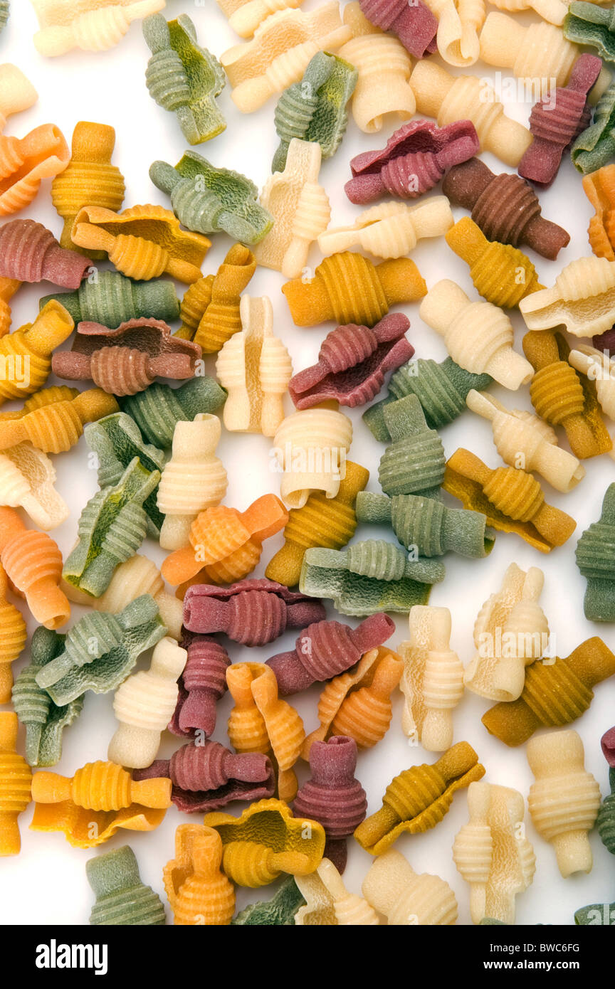 object on white food colored pasta close up Stock Photo Alamy
