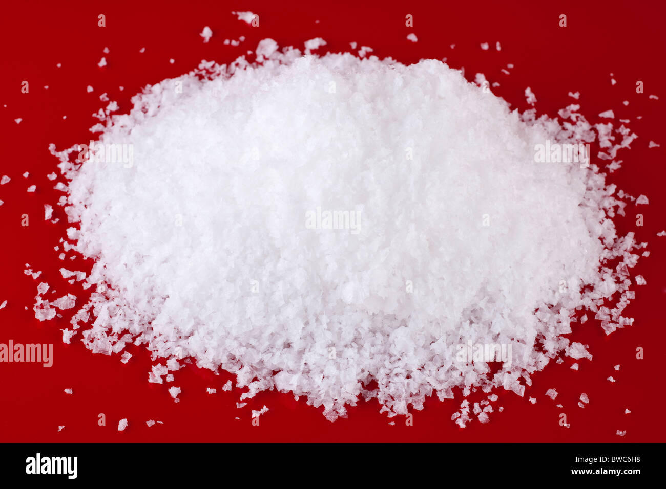 Pile of pure sea salt flakes Stock Photo