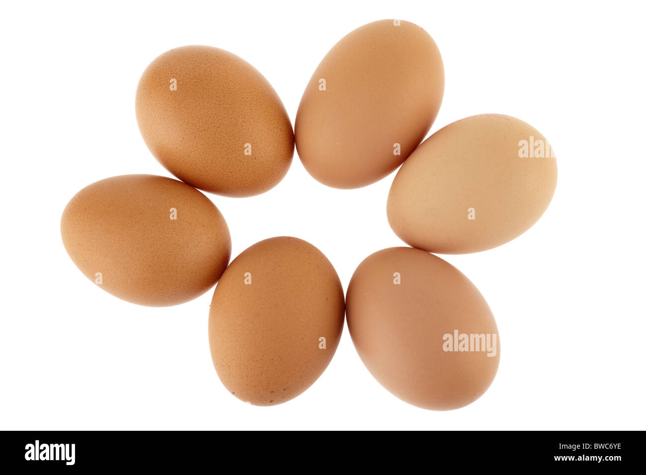 Six eggs Stock Photo