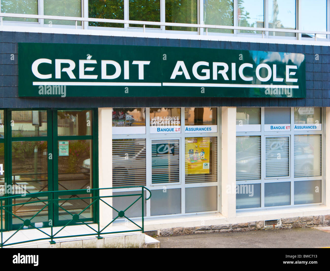 Branch of the French bank, Credit Agricole bank, France Stock Photo