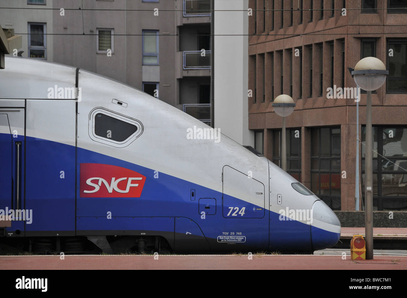 TGV train Lyon Part-Dieu railway station, Lyon, Rhône, France Stock Photo