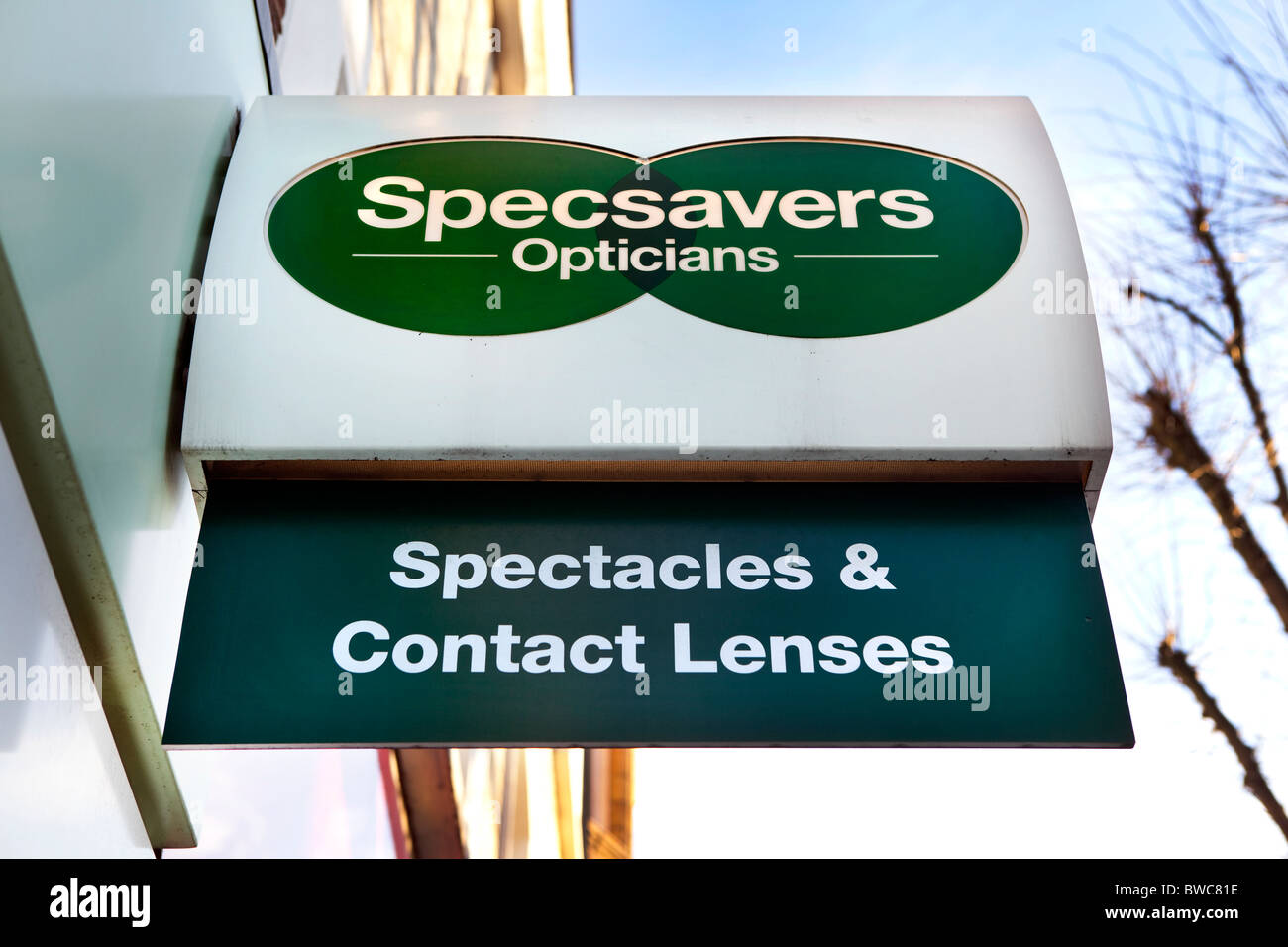 Specsavers sign Stock Photo